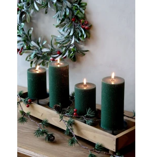 Chic Antique kynttilä urilla vihreä glitter 10 cm  kuva