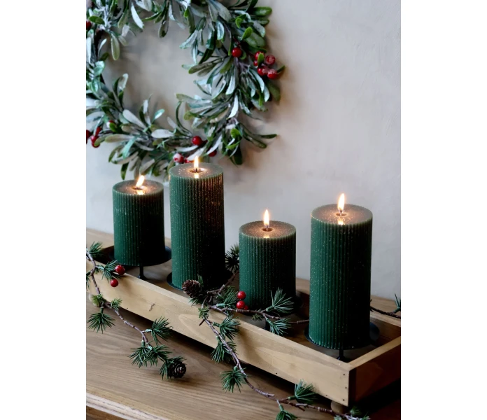 71119721 chic antique kynttila urilla glitter vihrea 2 kuva