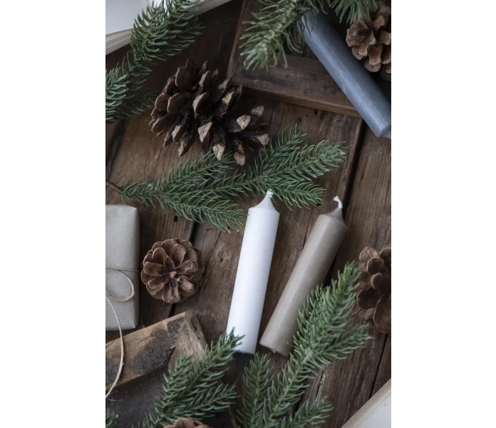 21554 W1400 ib laursen rustic lyhyt kruunukynttila valkoinen 11 cm 2 kuva