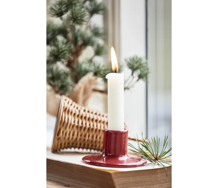 21554 W1400 ib laursen rustic lyhyt kruunukynttila valkoinen 11 cm kuva