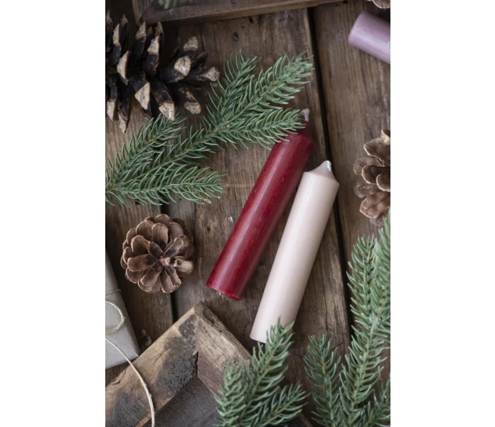 7211 31 ib laursen rustic lyhyt kruunukynttila viininpunainen bordeaux 11 cm 2 kuva