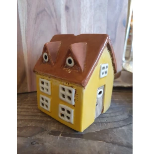 Ib Laursen pieni talolyhty keltainen 8 x 10 x 8 cm kuva