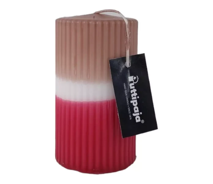 puttipaja raidallinen vekkikynttila kaakao viini kuva