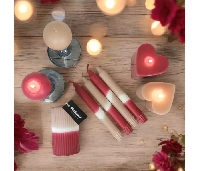 puttipaja raidallinen kruunukynttila kaakao viini kuva