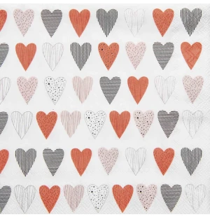 Räder servetti 25 x 25 cm 20kpl - Hearts kuva