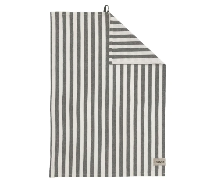 ernst raidallinen keittiopyyhe vihrea luonnonvalkoinen 2 kuva