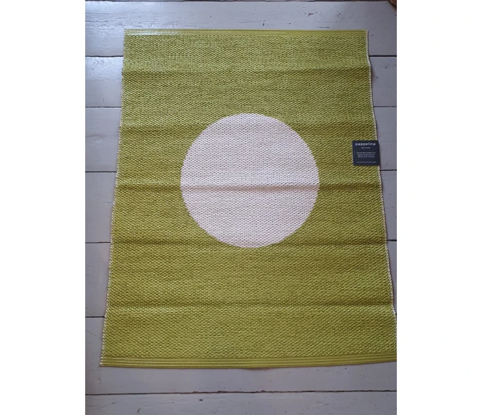 pappelina odd rare vera lime vanilla vihrea vanilja pallomatto muovimatto ovimatto ulkokayttoon sisakayttoon 70 x 90 cm kuva