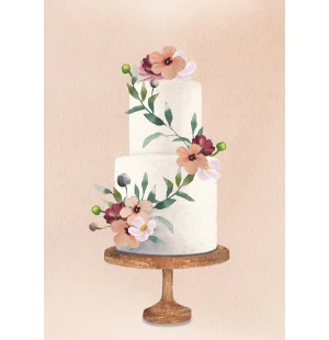 Putinki Henna Adel 2-osainen hääkortti - Hääkakku kuva