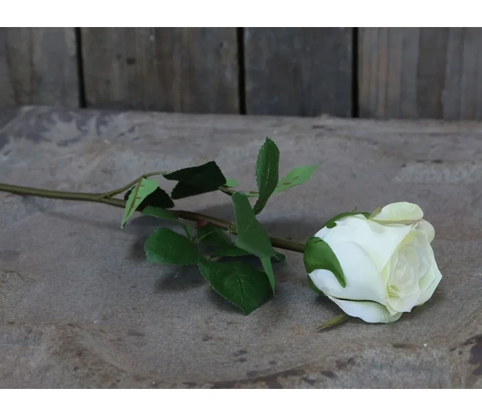 chic antique tekokukka koristekukka silkkikukka valkoinen ruusu 40 cm 3 kuva