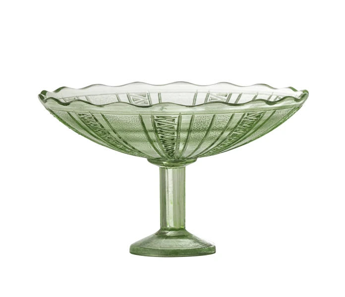 82068140 bloomingville kaddy jalallinen tarjoiluvati vihrea lasi lasinen kierratyslasi 1 kuva