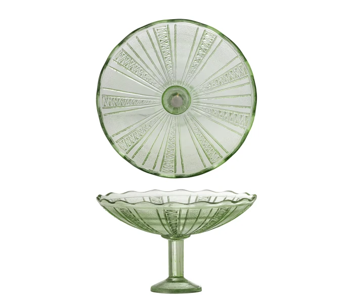 8206814082068140 bloomingville kaddy jalallinen tarjoiluvati vihrea lasi lasinen kierratyslasi 2 kuva