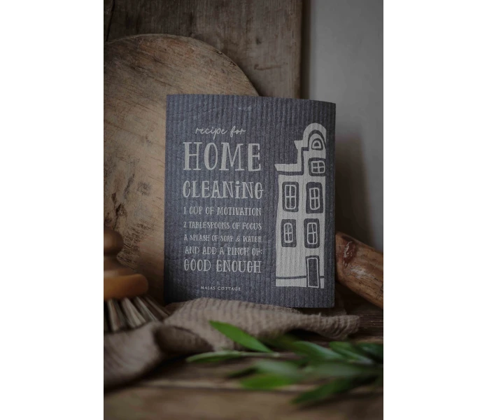 majas cottage tiskiliina tiskiratti harmaa receipe for home cleaning 2 kuva