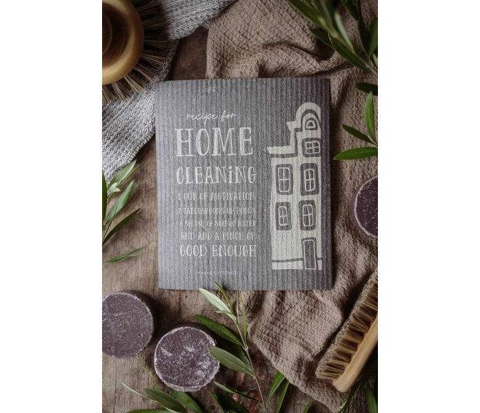 majas cottage tiskiliina tiskiratti harmaa receipe for home cleaning kuva
