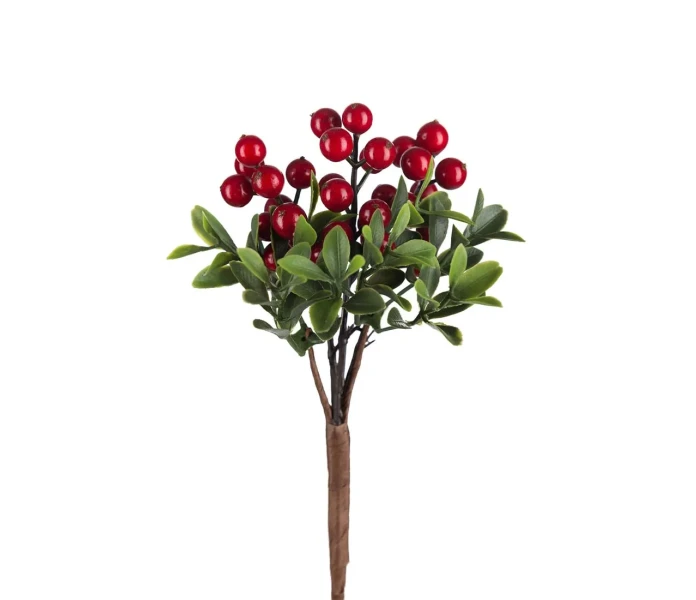 9939 80 mr plant pieni punainen marja oksa marjaoksa valkoisilla marjoilla tekokukka koristekukka 20 cm kuva