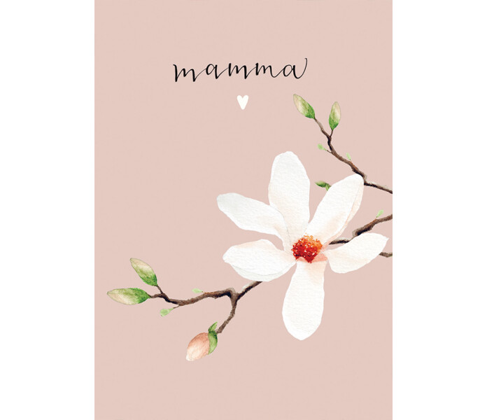 HA395 Putinki Henna Adel Mamma 2 osainen postikortti postkort magnolia kukka blomma aitienpaiva morsdag kuva