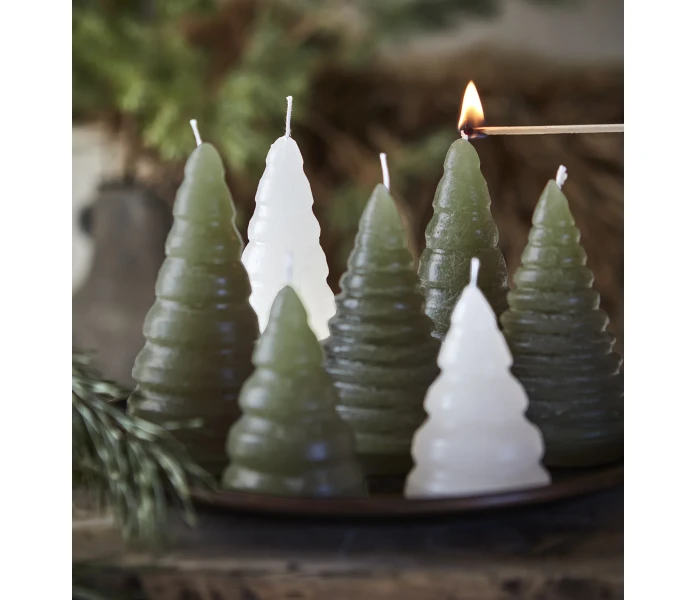 affari kuusi kynttila vihrea valkoinen kuva