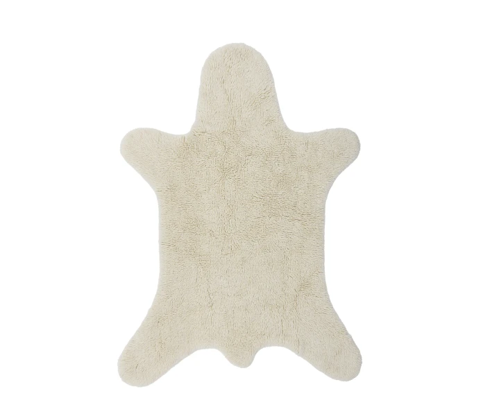 bloomingville bear karhun muotoinen talja taljan muotoinen villamatto villa matto villaa valkoinen 140 x 200 cm 2 kuva