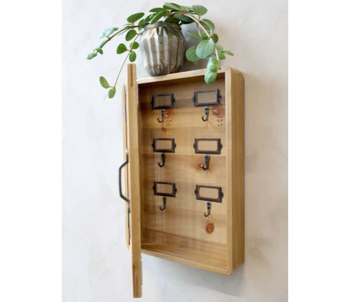 chic antique puinen ruskea avainkaappi 4 kuva