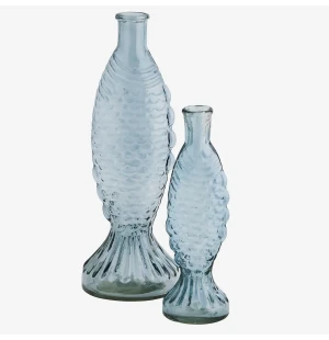 Madam Stoltz kala maljakko sininen 20 cm kuva