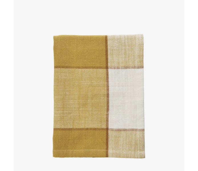 jokt1303 madam stoltz ruudullinen keittiopyyhe keltainen valkoinen kuva