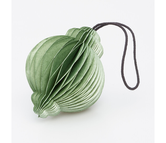 piironki paperikoriste hohtava vihrea pappersdekoration gron kuva