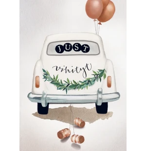 Putinki Henna Adel 2-osainen hääkortti - Hääauto kuva