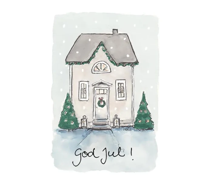 putinki saris artwork 2 osainen joulukortti god jul kuva