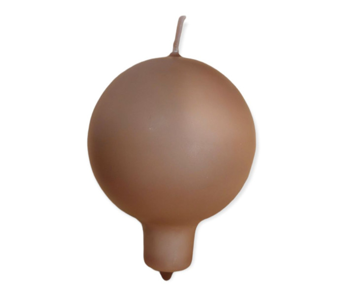 puttipaja jalallinen pallokynttila jalalla ruskea kaakao kuva