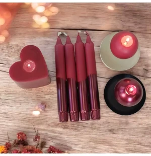 Puttipaja juhlakruunu kruunukynttilä viini 20 cm kuva