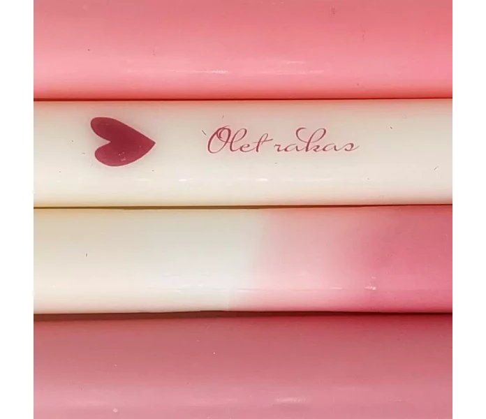 puttipaja kruunukynttilat mietelausekruunukynttila roosa olet rakas 2 kuva