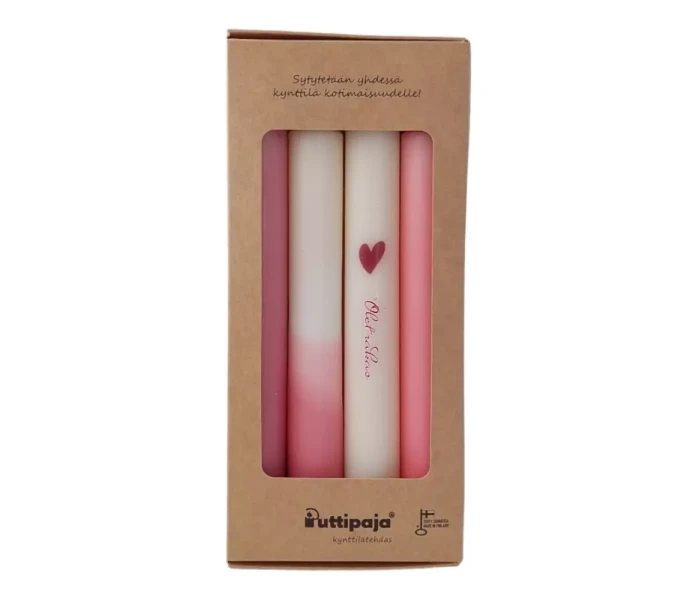 puttipaja kruunukynttilat mietelausekruunukynttila roosa olet rakas 3 kuva