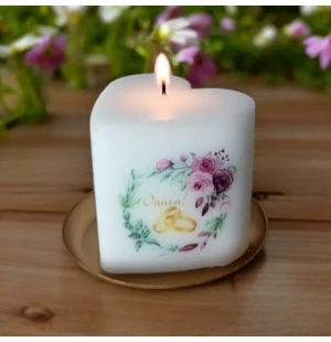 Puttipaja sydänkynttilä valkoinen 8cm/35h - Sormukset kuva