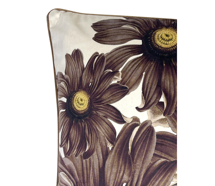 vanilla fly la134 kukallinen kukka tyynynpaallinen ruskeat kukat sametti 50 x50 cm 2 kuva